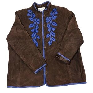 Linea Louis dell’olio brown genuine leather 100% suede jacket coat 1XL